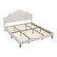 Très grand lit plateforme tapissier avec tête de lit ajustable, rembourré en tissu de lin, lit plateforme de style simple et moderne sans sommier, facile à assembler, blanc-130188589