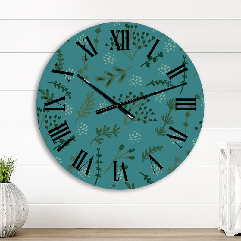 Horloge murale moderne avec feuilles tropicales exotiques VI 1, Petit