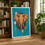 Elephant In Turquoise Modern - Print-136767890-136767891