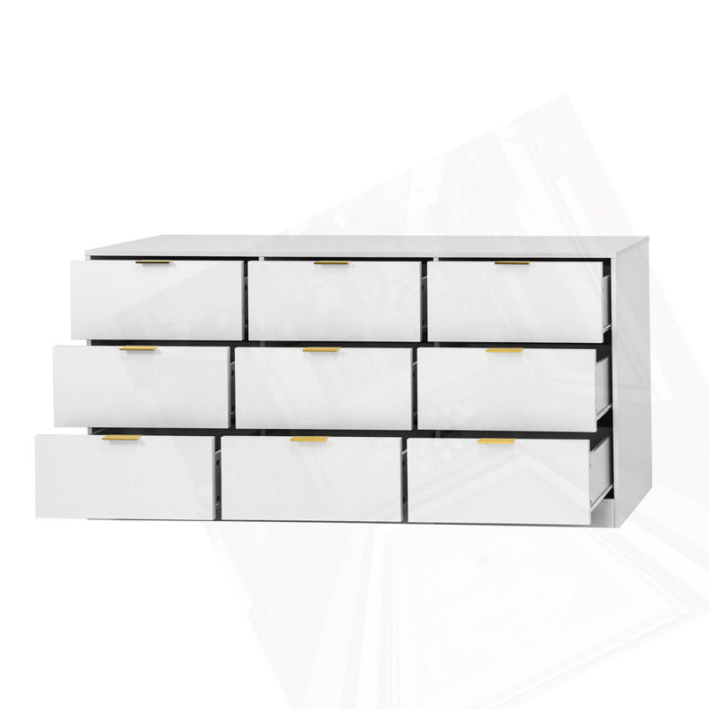 Commode 9 tiroirs Simply Modern, Blanc
