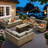 Daltry 11 Piece Outdoor Wicker Conversation Sets With Fire Pit Table and Coffee Table With built-in lights-71144903