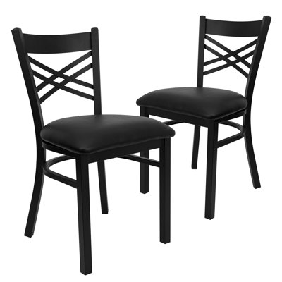 Ensemble de 2 chaises de restaurant en métal Prompton Modern "X" par Flash Furniture