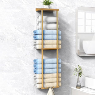 Wall mounted vertical towel rack
