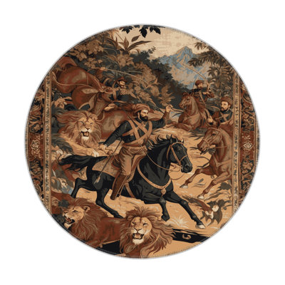 Tapis d'intérieur et d'extérieur brun Persian