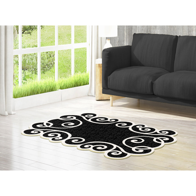 Premium Hall Carpet, 31.5 x 78.7 inches | 100% Polyester, 1200 g/m², Non-Slip Leather Sole, 0.16 in Sponge Height | Antibacterial, Anti-Allergic, Machine Washable at 30°C | Elegant Black & White Design for Easy Cleaning