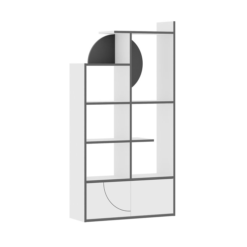 Ostara Bookcase Stylish and Functional Freestanding Storage Solution, White/Anthracite