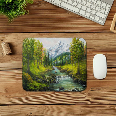 Landscape & Nature Mountain & Forest and Snowscapes Snow Mountains Gaming Cute Office Laptop Desk Pad Gift Mat Square Rectangle Non-Slip Mousepad