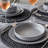 over&back Rimmed 16-Piece Semi Hand-Finished Stoneware Dinnerware Set, Service for 4-99305503