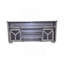Meuble télé 65,3 po avec bandes lumineuses à DEL et porte de grange en fer avec bande décorative en Y de style campagnard gris-501256830