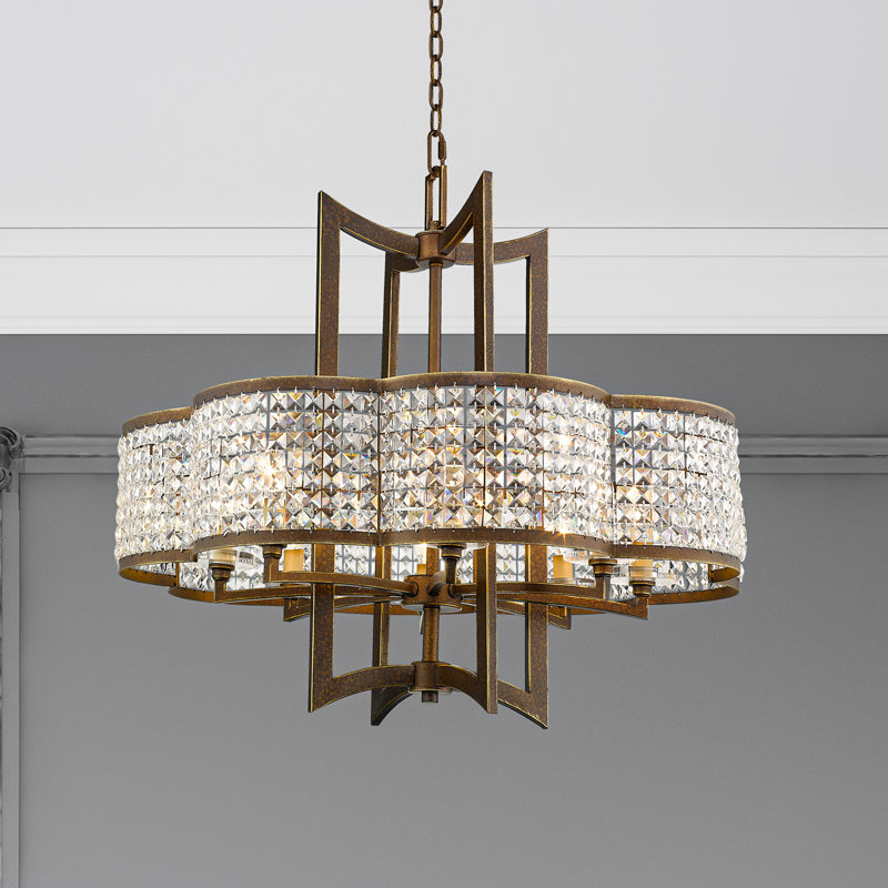 Belisle 8 - Light Dimmable Geometric Chandelier, Palacial Bronze