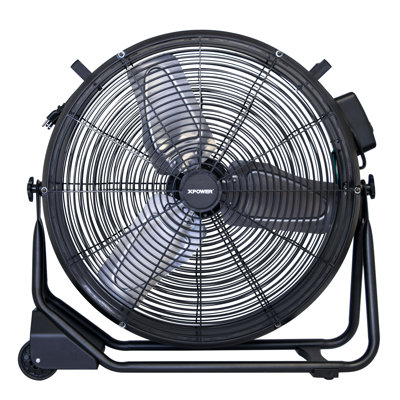 XPOWER FD-650DC Energy Saving Brushless 24 Inch Drum Fan With DC Motor, Black