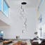 Luminaire suspendu long à lustre géométrique 10 lumières à DEL à intensité variable pour escalier Adaleena