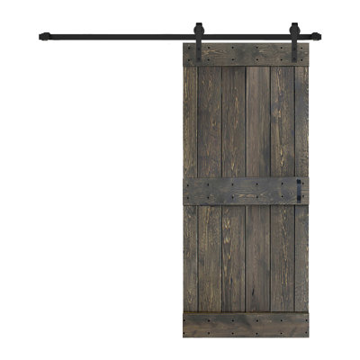 H Series Color Finished Sliding Barn Door With Hardware Track-Assembly Required