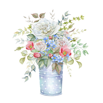 Whitling Floral Bouquet - Wrapped Canvas Print