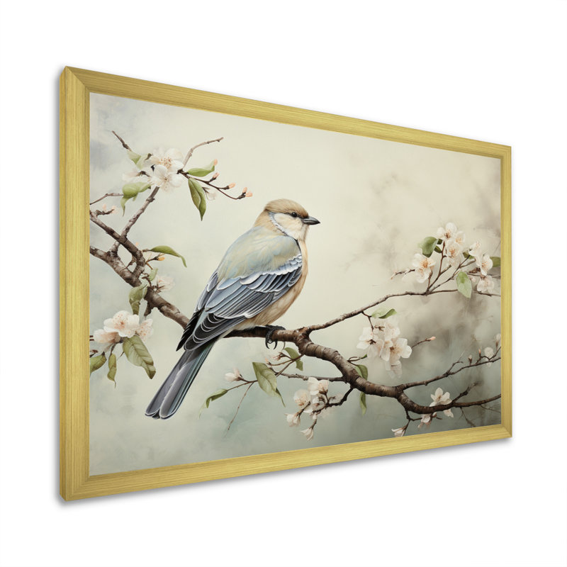 Oiseau majestueux, oiseau, art mural, H 30 po x l 40 po x P 1,5 po, Cadre doré simple