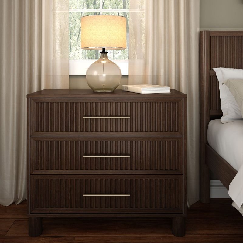Commode 3 tiroirs Sera, Noyer