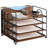 Desktop File Paper Organizer, 4 Layer Wooden Desktop Organizer, Walnut