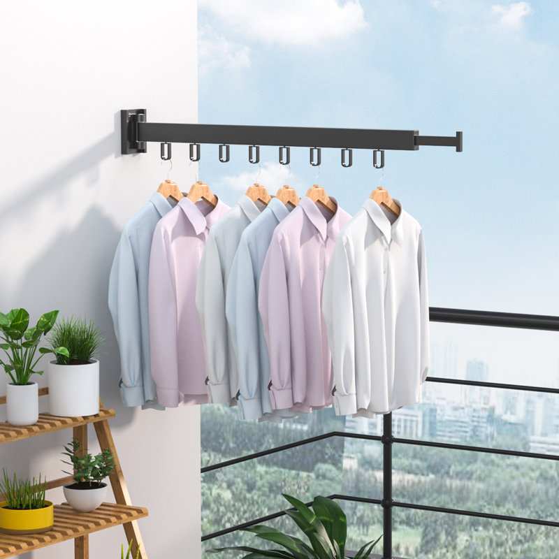 Séchoir à linge mural pliable, H 3,54 po x l 23,62 po x P 2,56 po