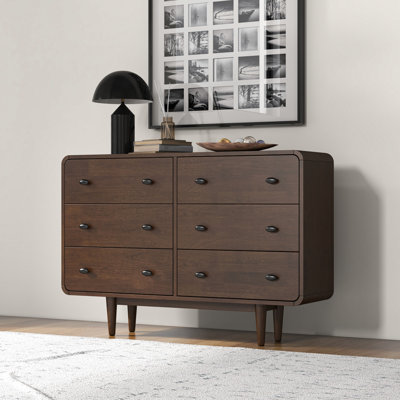 Commode double en bois massif à 6 tiroirs 31,5 po Choteau