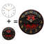 Horloge murale silencieuse en verre trempé de 30 cm, « Horloge chauve-souris gothique », sans tic-tac, fonctionne avec des piles AA (non incluses), décoration artistique pour la maison
