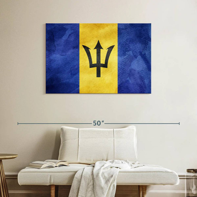 Drapeau Borges Caraïbes Barbade, H 26 po x l 39 po