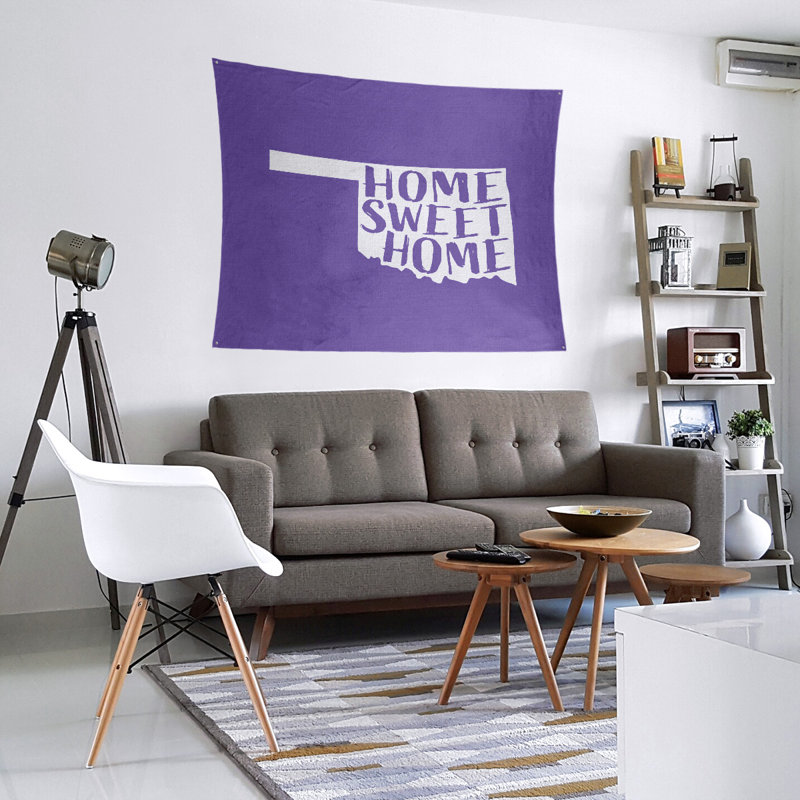 Tapisserie Home Sweet Oklahoma, H 60 po x l 51 po, Mauve