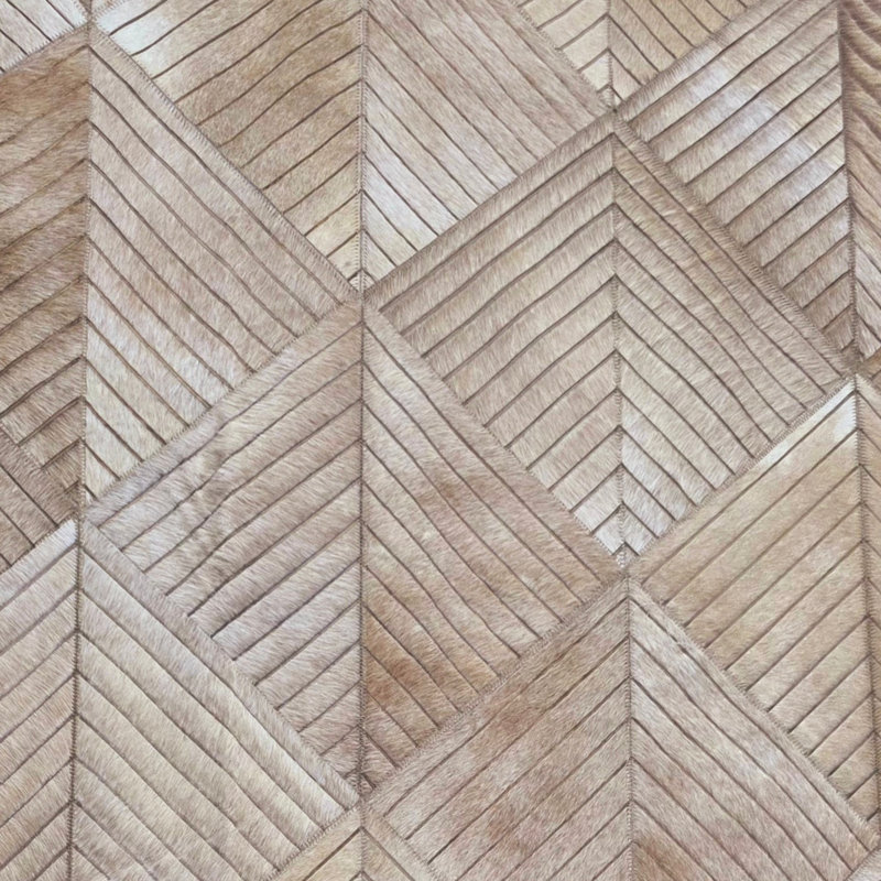 Tapis d'intérieur en cuir de vache patchwork
