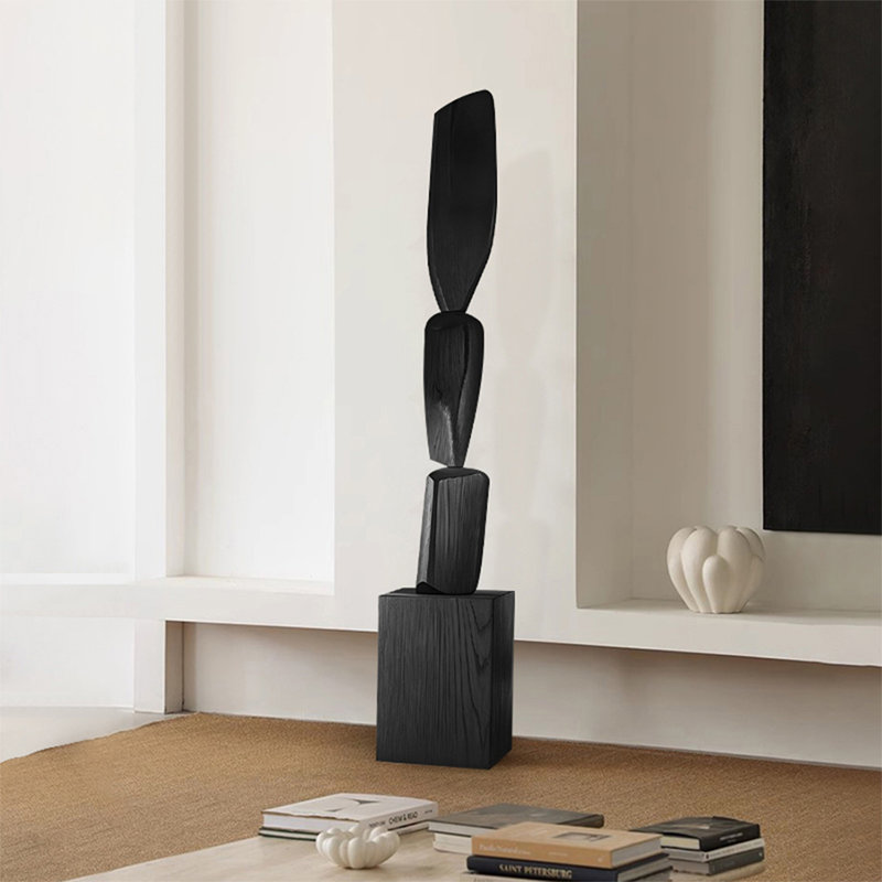 Autre objet décoratif noir et géométrique en bois massif
