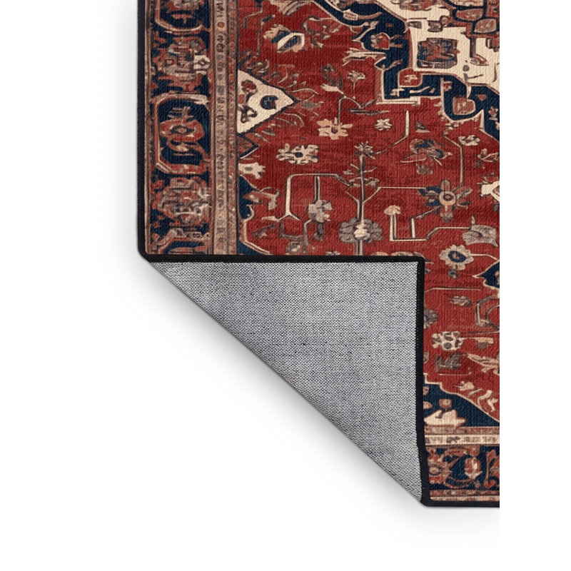 Tapis brun lavable à la machine, Rond 6 pi
