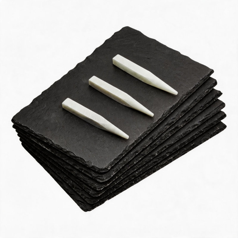 Ensemble de 6 mini plateaux de service en ardoise