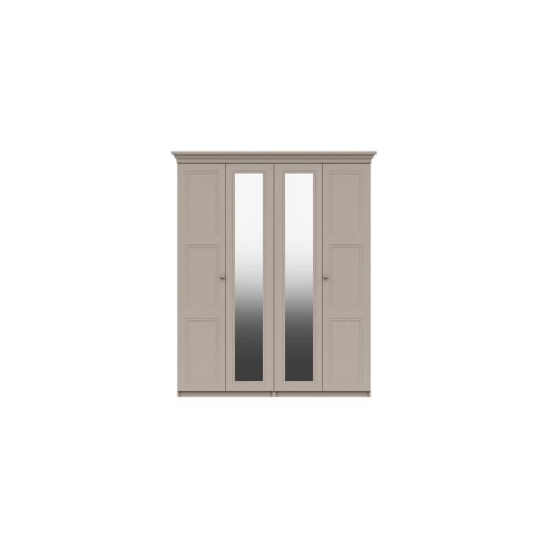 Adnan 4 Door Manufactured Wood Wardrobe, Fired Earth
