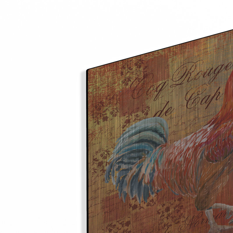  «Coq Motifs 4» par Art Licensing Studio, art mural en métal, 12 po x 12 po, H 12 po x l 12 po