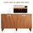 63" Wood Mid-Century Modern Tv Stand With 4 Doors And 2 Adjustable Shelves, High-Capacity  Accent Cabinet, Hand-Made Sideboard  With Solid Wood Feet