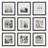 Sylbia 12" x 12" Wall Mount Matted Picture Frame - (Set of 9)