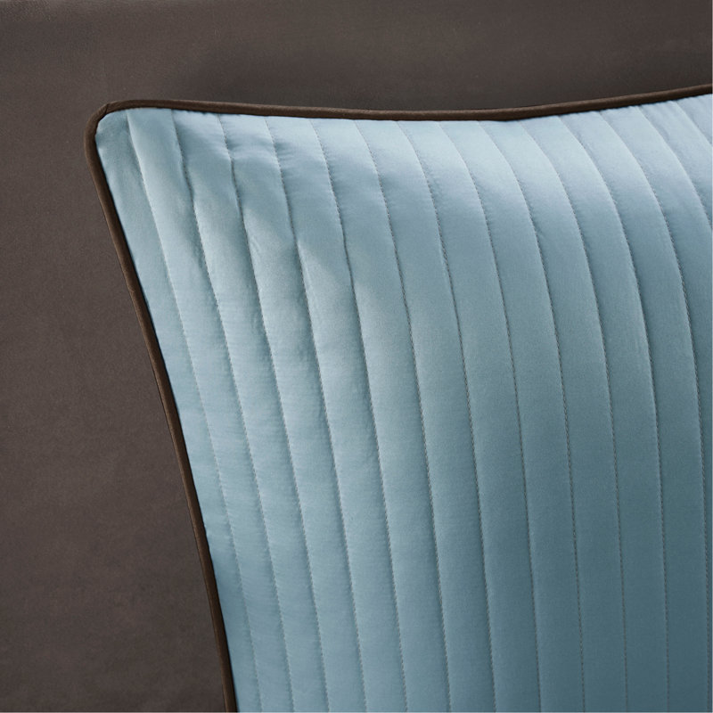 Ensemble d'édredon 12 pièces avec draps en coton bleu / brun, Édredon double / grand + 11 pièces supplémentai, Brun