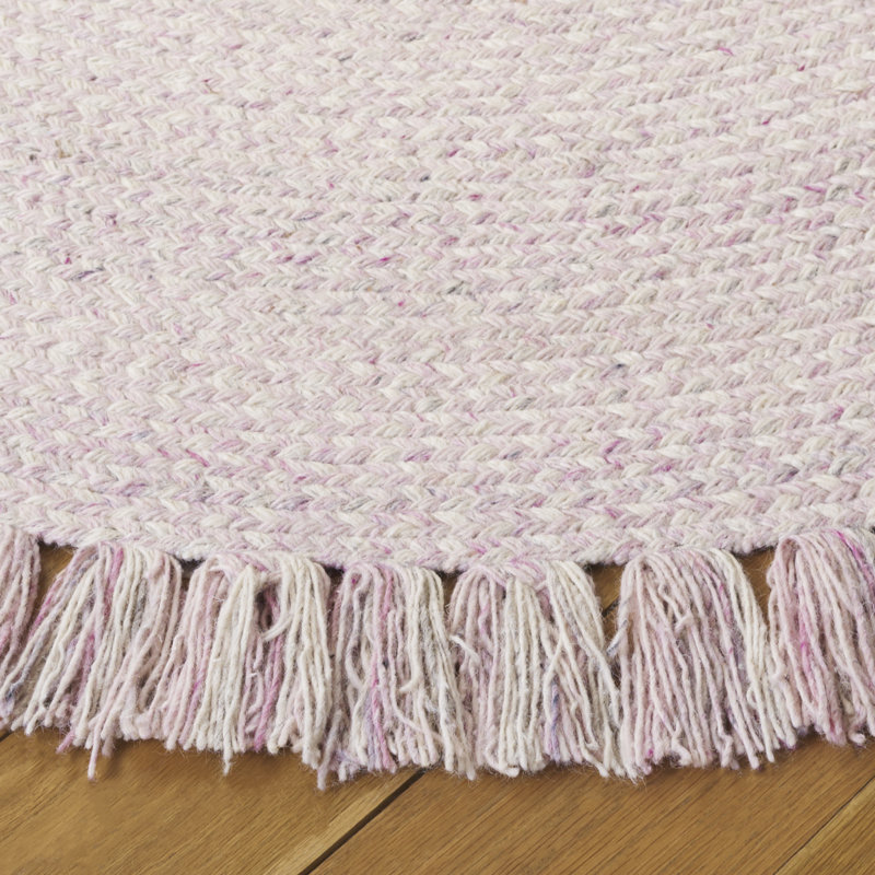 Braided Hand Woven No Pattern Indoor Rug, 5'-0" x 5'-0" Round
