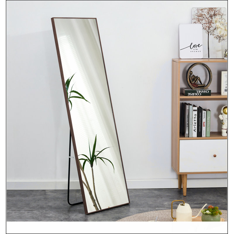 Miroir pleine longueur brun en bois massif