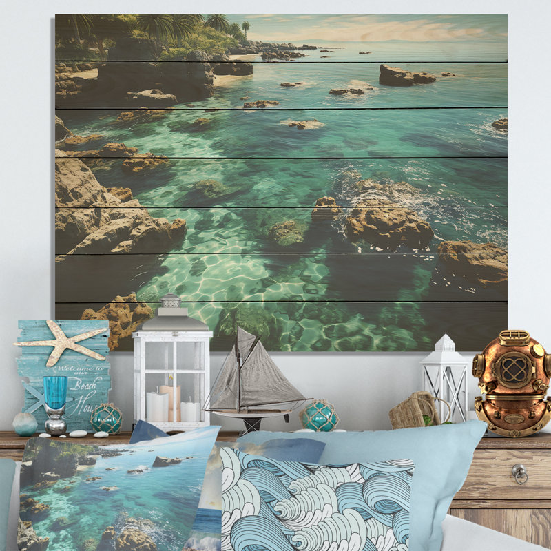 Aérien, paradis tropical, plages tropicales dévoilées I - plage sur bois, H 34 po x l 44 po