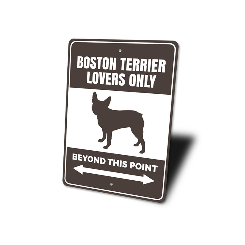 Plaque en aluminium Boston Terrier, H 14 po x l 10 po x P 0,04 po