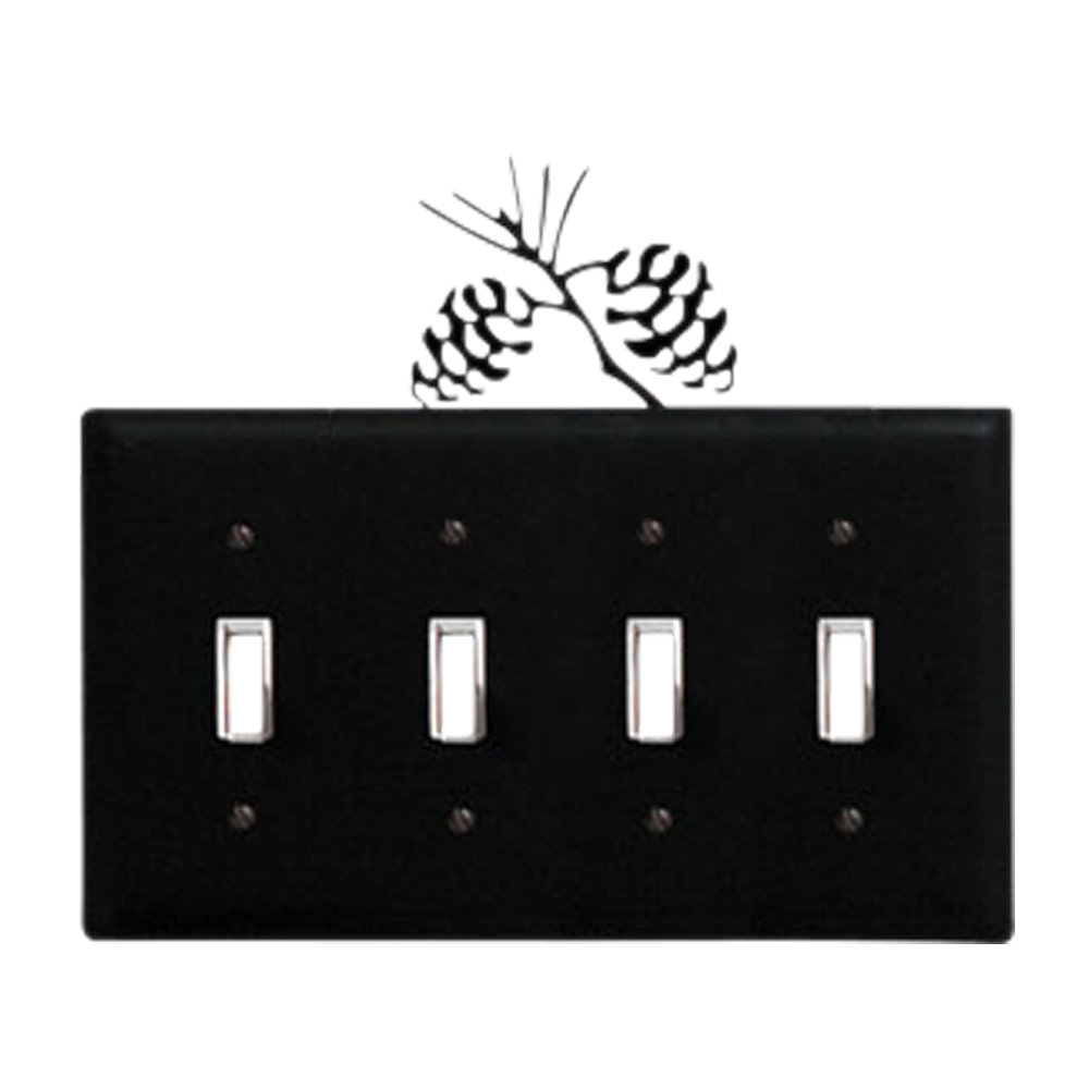 Landscape & Nature 4 - Gang Toggle Light Switch Jumbo Combination Wall Plate Village Wrought Iron