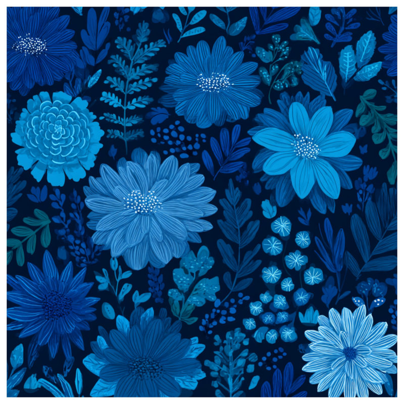 Jeté Floral, L 80 po x l 60 po, Blue Floral