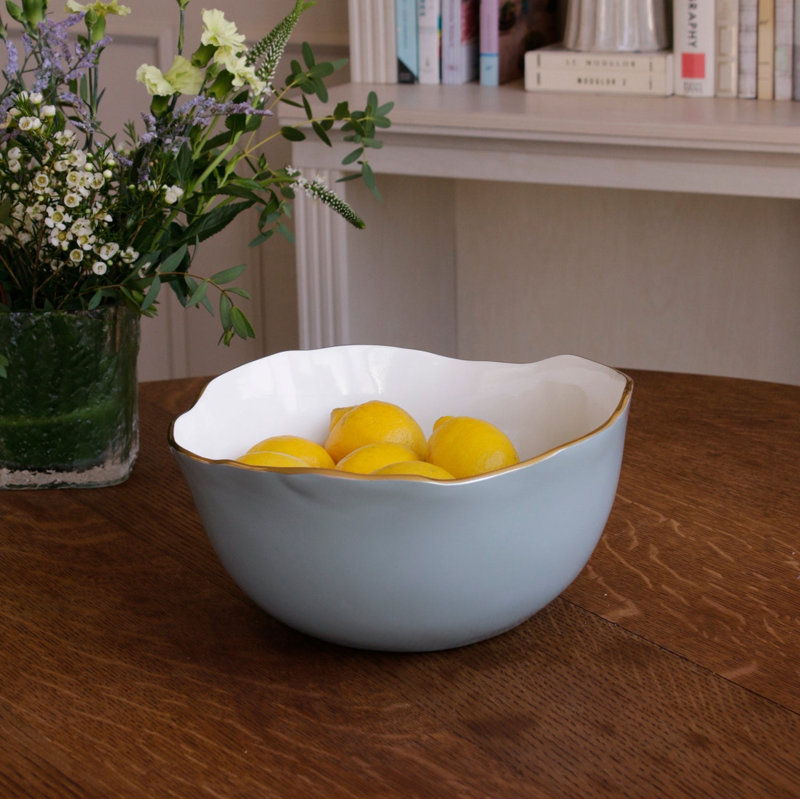 Encanto Osaka Large Bowl, White/Slate