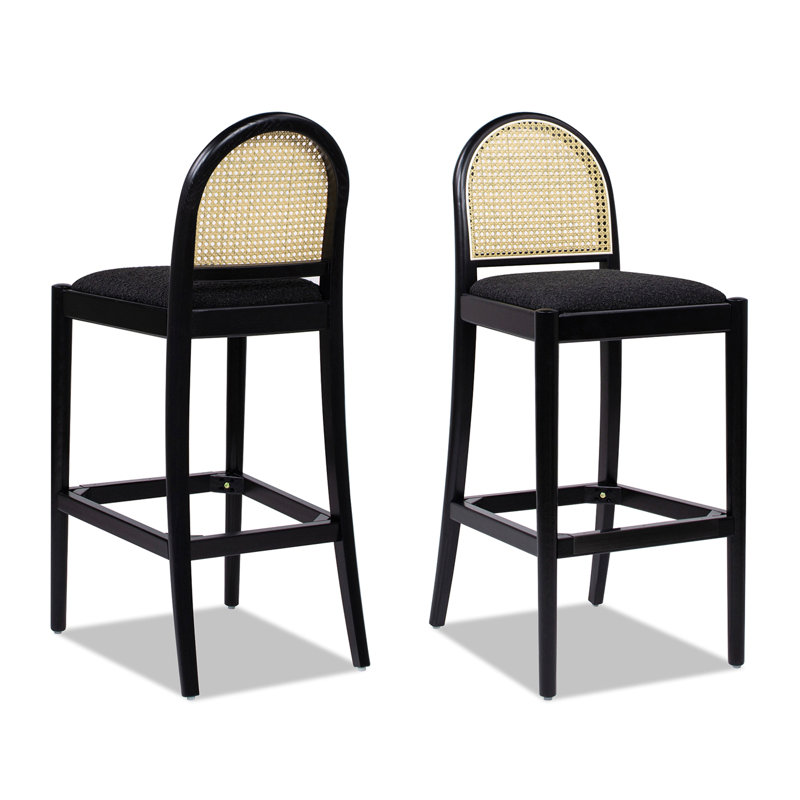 Tabouret de bar 30,5 po, Siège noir / cadre noir