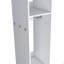 Armoire blanche à 3 tablettes avec miroir et rangement ouvert
