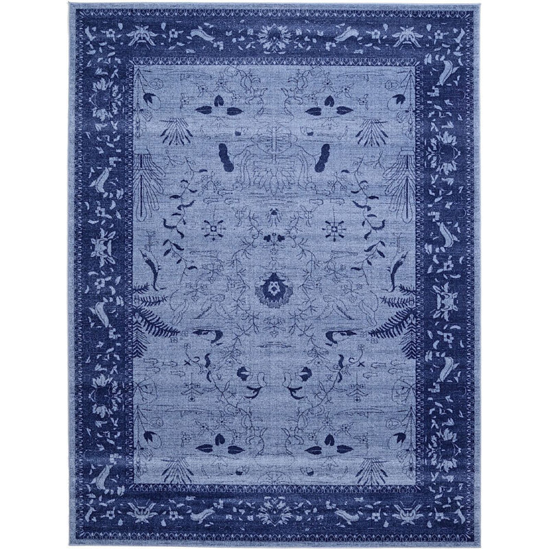 Tapis oriental bleu marine Amika, Rectangle 10 pi x 13 pi