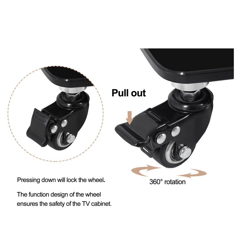 90° Rotatable TV Stand With Lockable Wheels