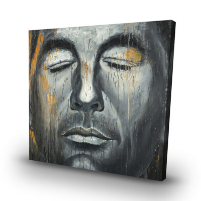 Abstract man portrait - 32"x32" art on canvas