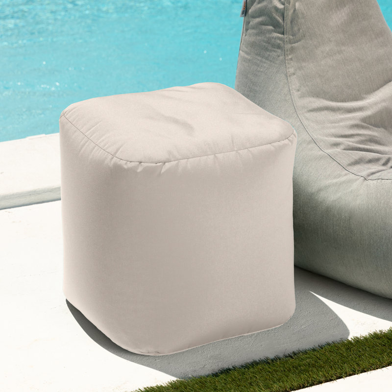 Repose-pieds pour terrasse Damato Luckie, Acrylique perle