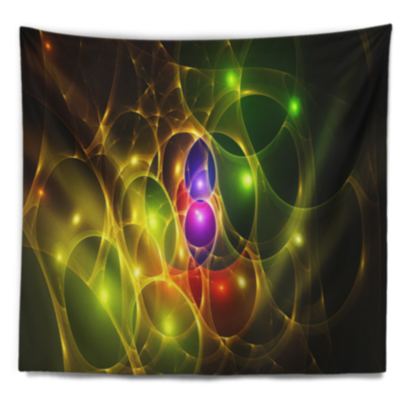 Tapisserie abstrait rose bubbles time, H 32 po x l 39 po, Vert