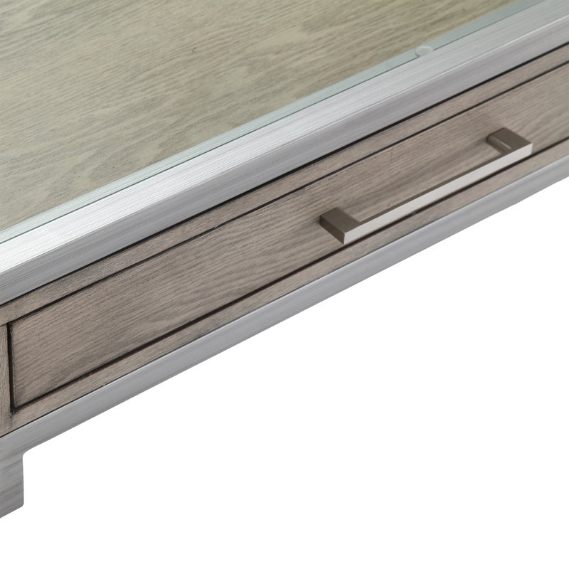 Bureau d'écriture avec plateau en verre Silve 48 po Adela